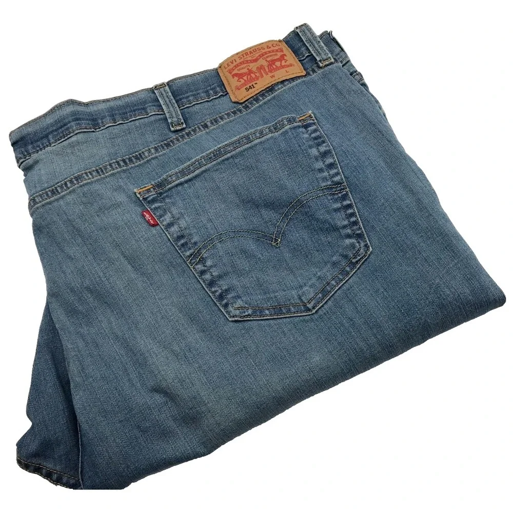 Levis 541 Jeans Men 56x30 (FIT 54x28) BIG TALL Athletic Taper Stretch Light Blue